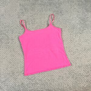 vintage y2k bright pink classic semi-crop cami tank top express M